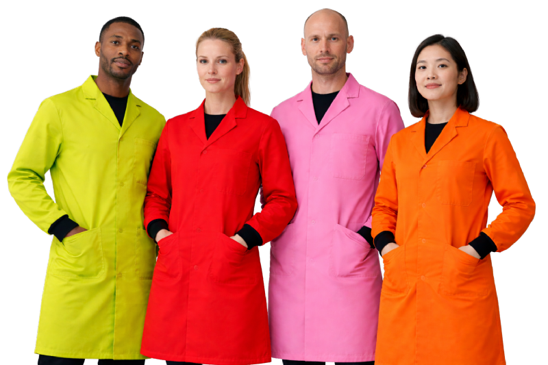 Colourful Scrubs - Lab Coats - Stud Fastening Rib Cuffs