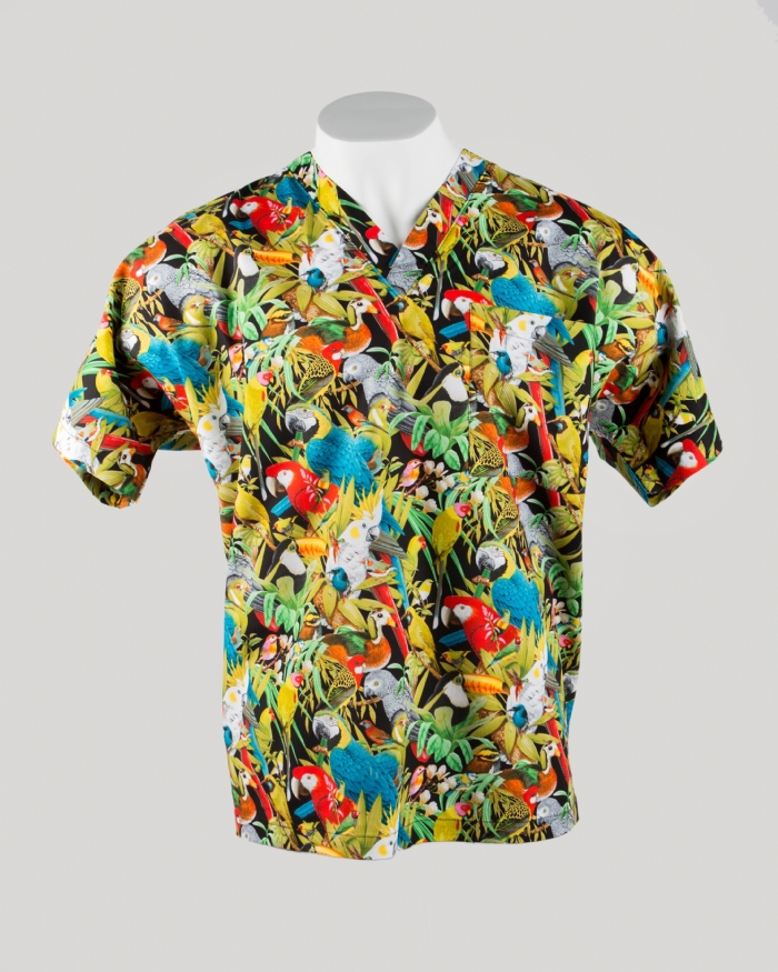 Jungle Birds Short Sleeve Scrub Top 100% Cotton