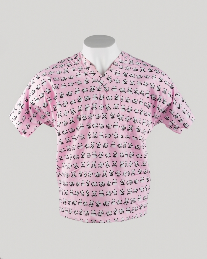 Pink Panda Short Sleeve Scrub Top 100% Cotton