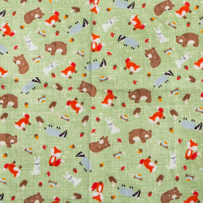 Forest Animals Short Sleeve Scrub Top 100% Cotton