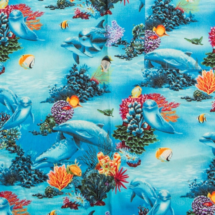 Dolphins Short Sleeve Scrub Top 100% Cotton