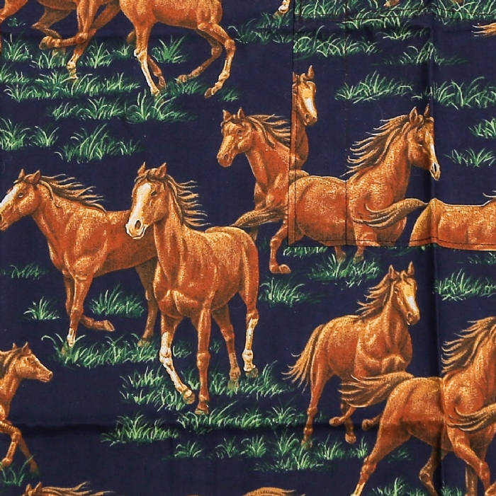 Horses Short Sleeve Scrub Top 100% Cotton