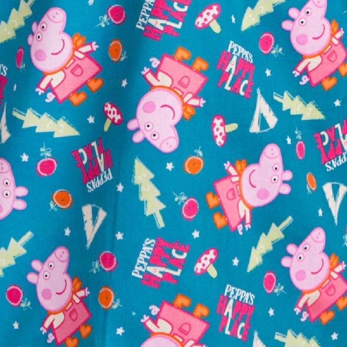 Blue Peppa Pig Short Sleeve Scrub Top 100% Cotton