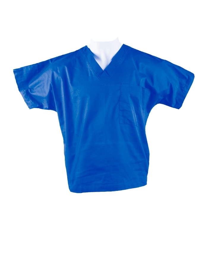 Royal Blue Short Sleeve Scrub Top 100% Cotton