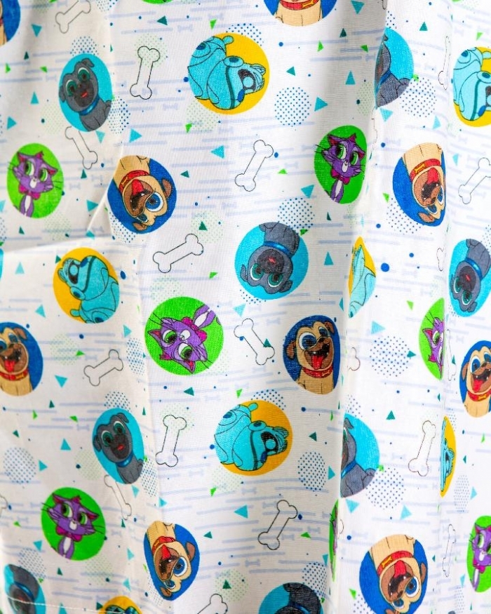 Puppy Dog Pals Short Sleeve Medical Scrub Top 100% Cotton