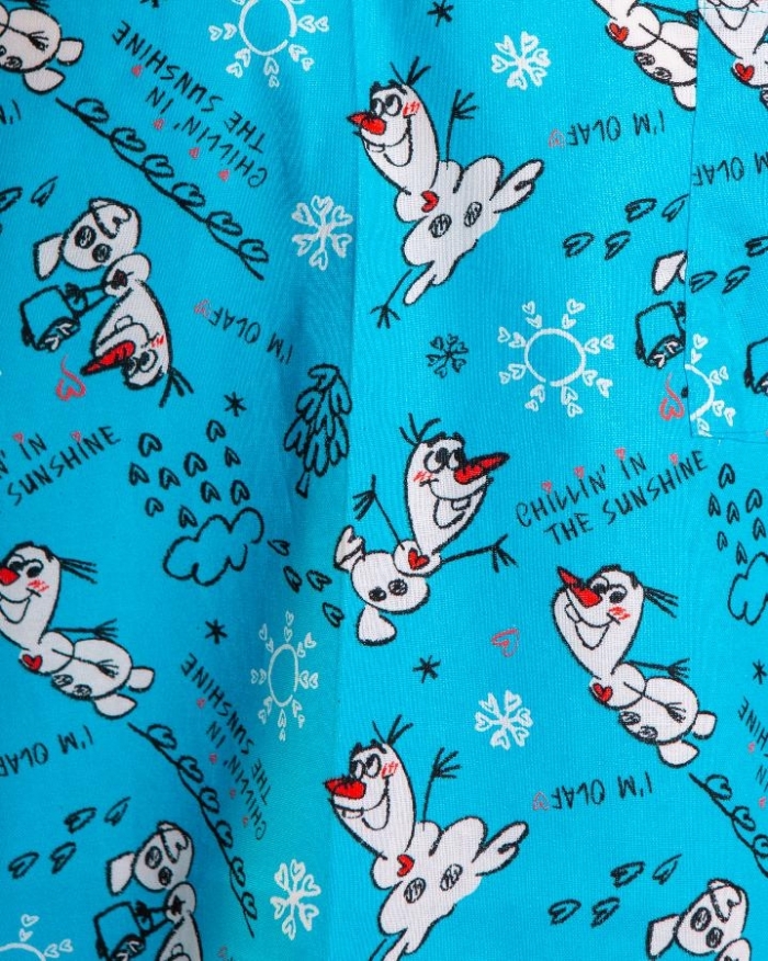 Disney Olaf Short Sleeve Scrub Top 100% Cotton