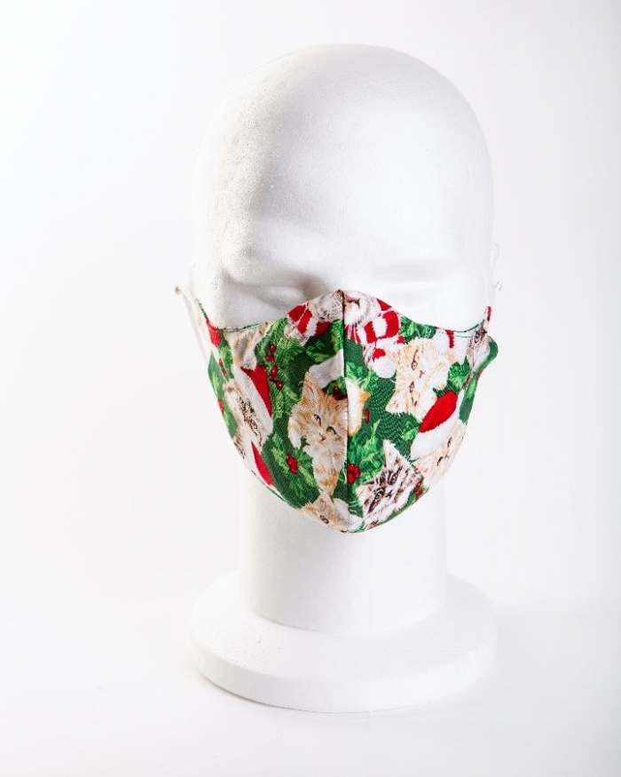 Christmas Cats Face Mask 100% Cotton