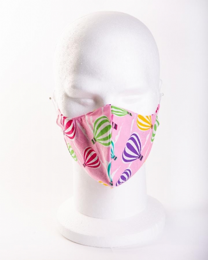 Pink Hot Air Balloons Face Mask 100% Cotton