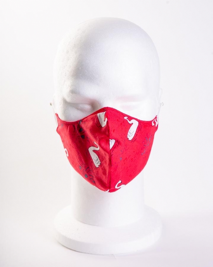 Red Majestic Swan Face Mask 100% Cotton