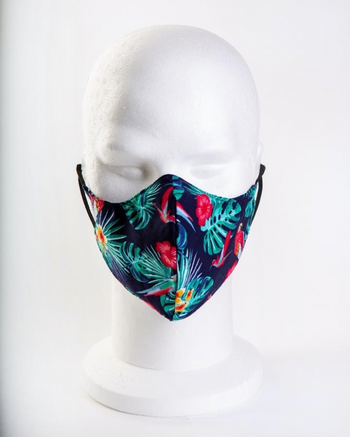 Rose & Parrot Navy Face Masks 100% Cotton
