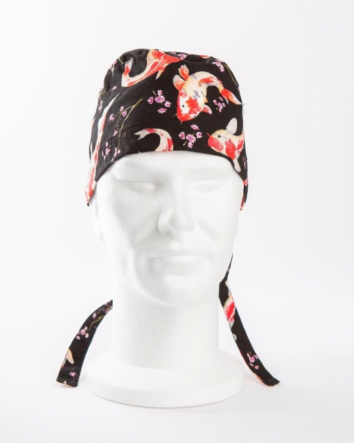 Black Koi Surgeons Hat 100% Cotton