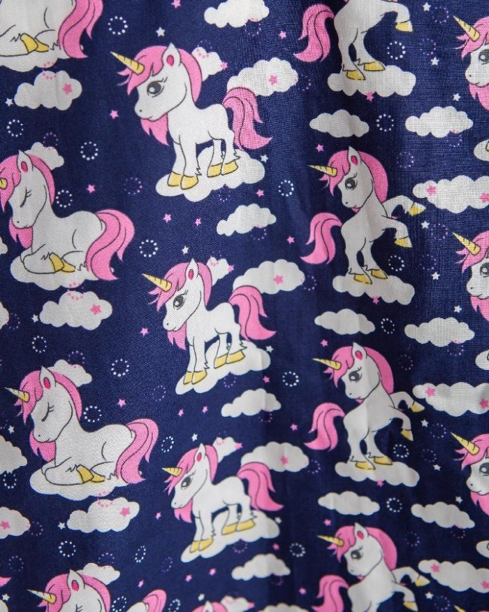 Navy Baby Unicorn Short Sleeve Scrub Top 100% Cotton