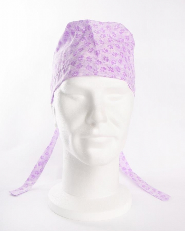 Purple Paws Surgeons Hat 100% Cotton