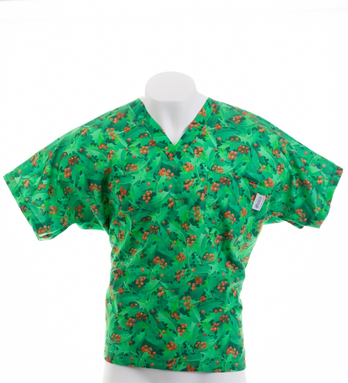 Festive Berries Short Sleeve Scrub Top 100% Cotton