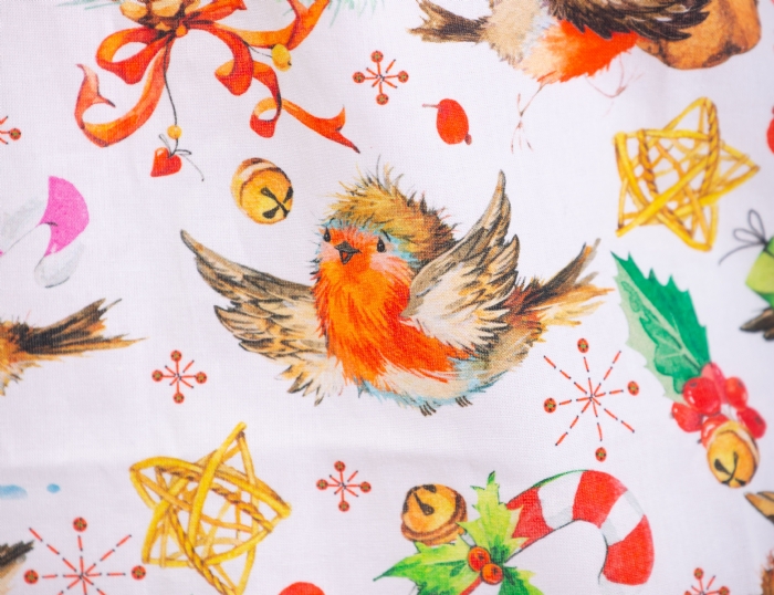 The Robin And The Holly Short Sleeve Scrub Top 100% Cotton