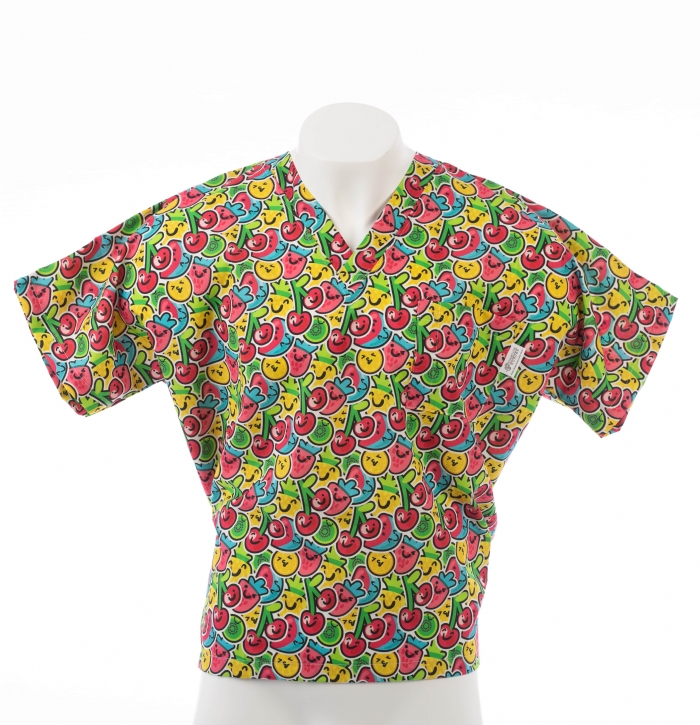 Fruit Mix Short Sleeve Scrub Top 100% Cotton