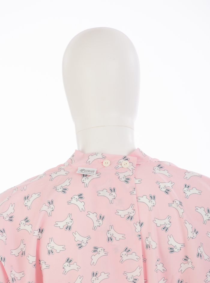 Pink Jumping Rabbits Surgical Gown 100% Cotton