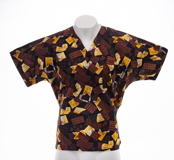 Chocolate Heaven Short Sleeve Scrub Top 100% Cotton