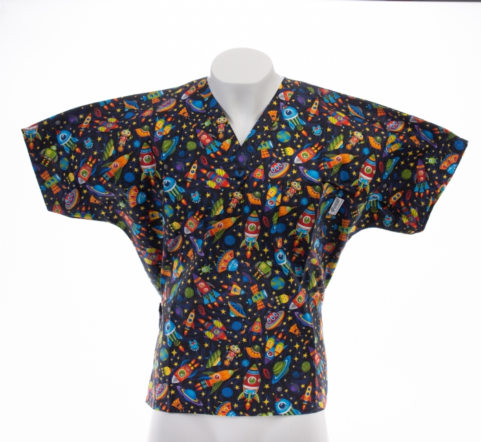 Intergalactic Short Sleeve Scrub Top 100% Cotton