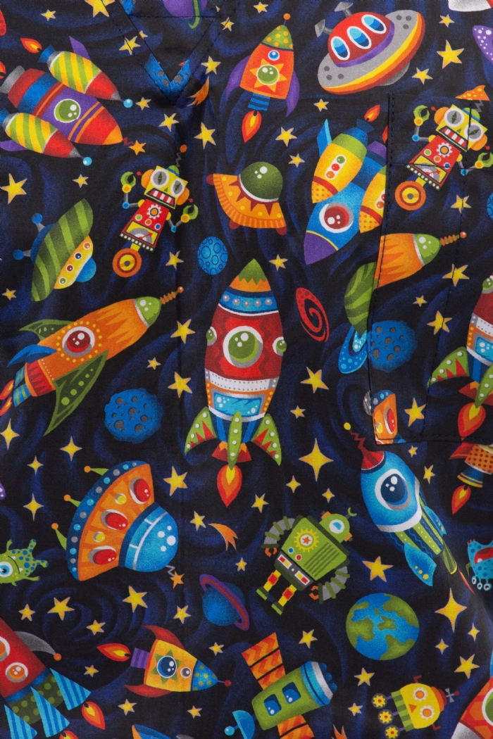 Intergalactic Short Sleeve Scrub Top 100% Cotton