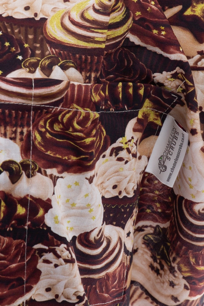 Chocolate Cupcakes Short Sleeve Scrub Top 100% Cotton