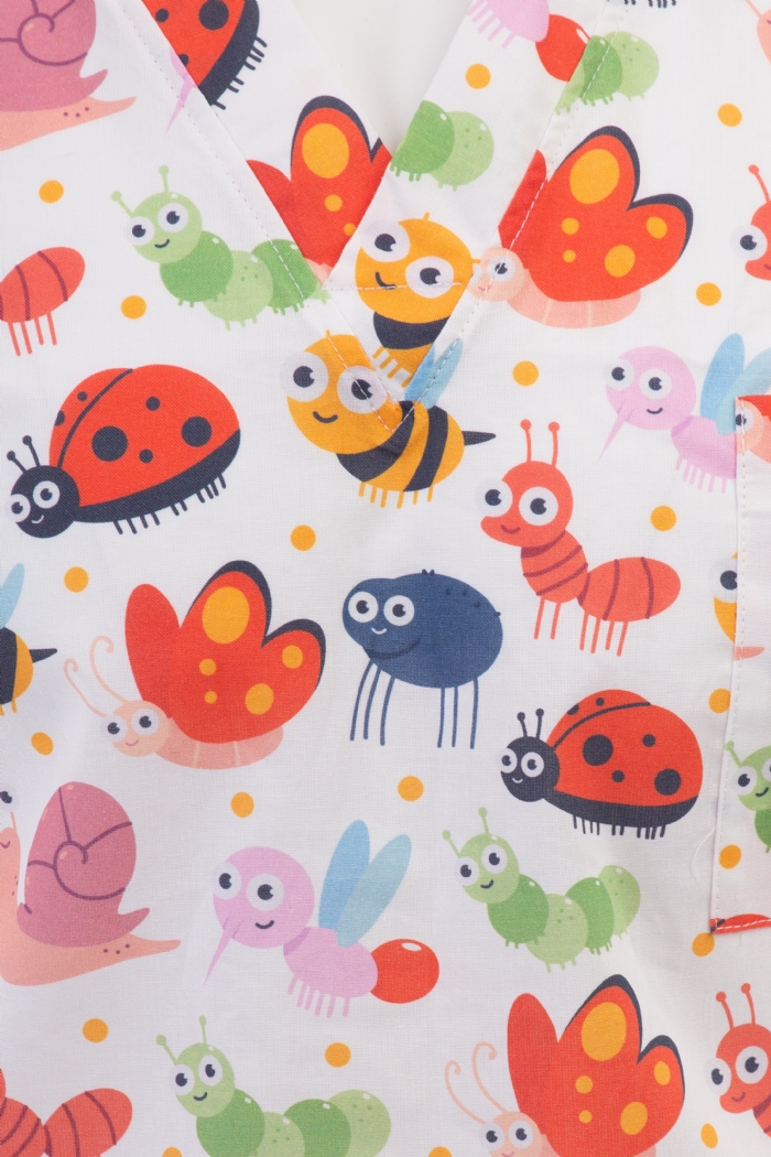 Bug Babies Short Sleeve Scrub Top 100% Cotton