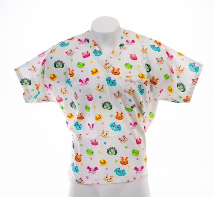 Friendly Faces Short Sleeve Scrub Top 100% Cotton