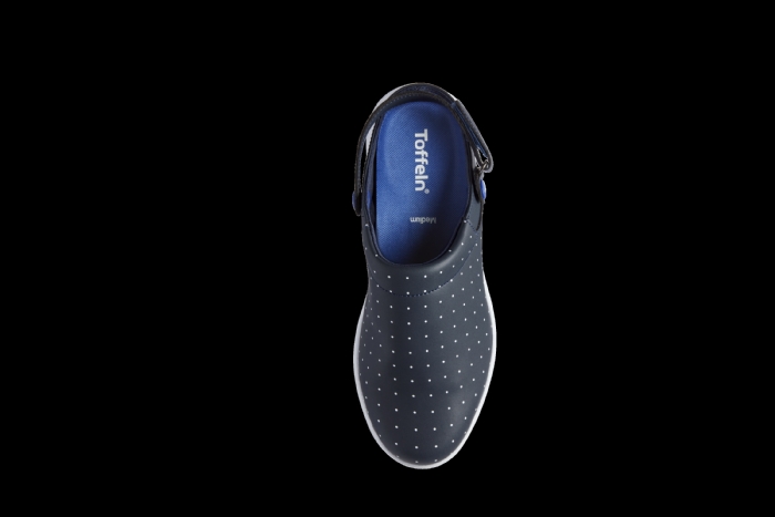 Toffeln UltraLite Washable Clog - Navy with Polka Dots