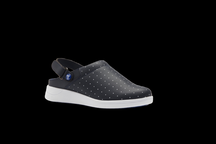 Toffeln UltraLite Washable Clog - Navy with Polka Dots