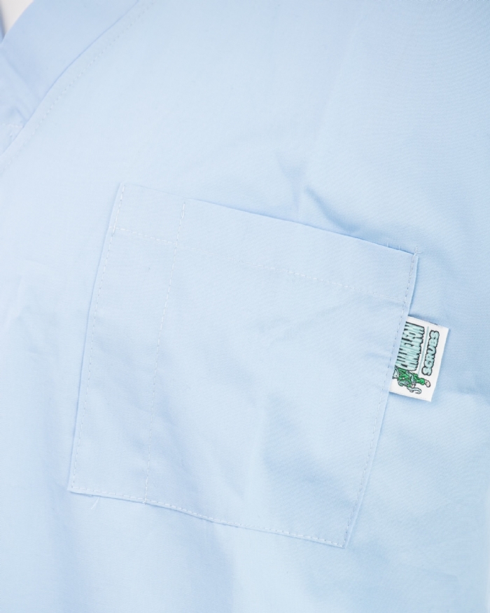 Green Sleeve Colour Coded Short Sleeve Medical Scrubs Top 100% Cotton