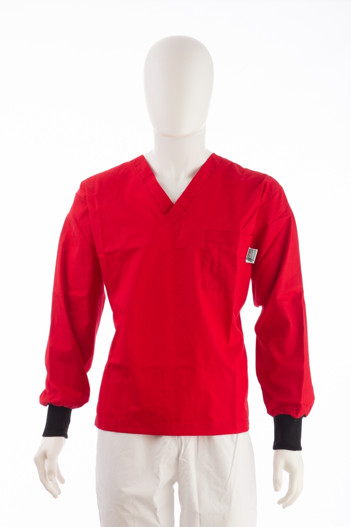 Scarlet Long Sleeve Scrub Top Elastic Cuff 100% Cotton