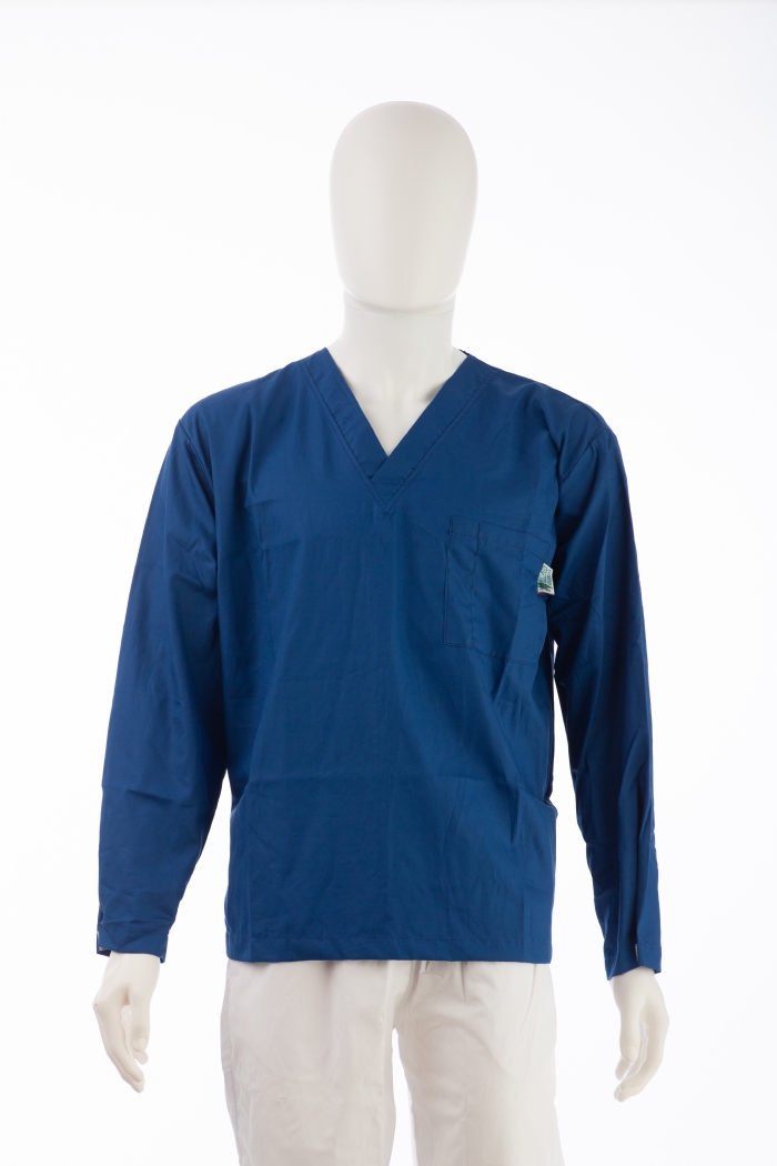 Copen Long Sleeve Scrub Top Velcro Cuff 100% Cotton