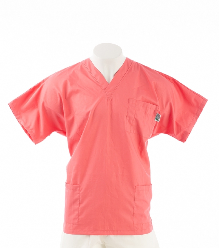  Blush Short Sleeve Scrub Top with Side Pockets 100% Cotton