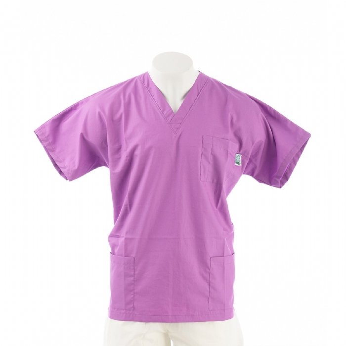  Lotus Short Sleeve Scrub Top with Side Pockets 100% Cotton