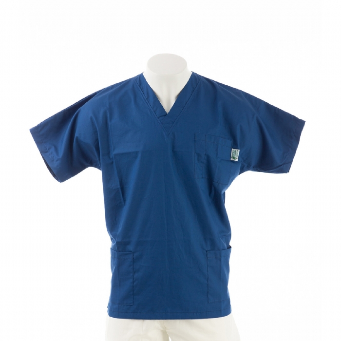 Copen Short Sleeve Scrub Top with Side Pockets 100% Cotton