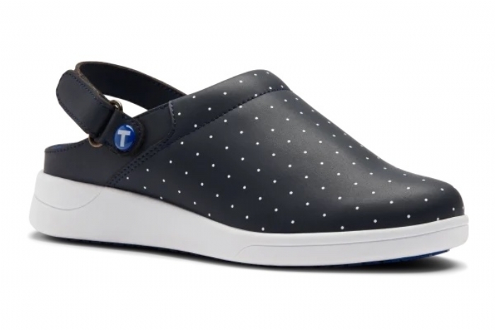 Toffeln UltraLite Washable Clog - Navy with Polka Dots
