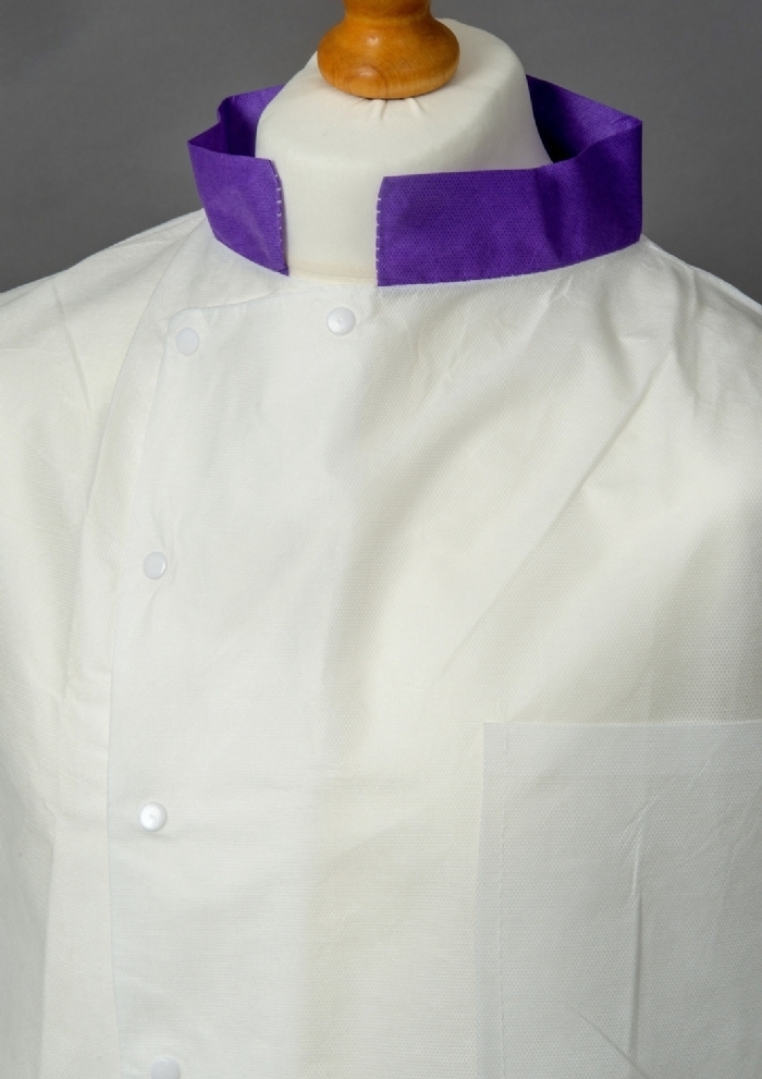 PREMIER DISPOSABLE HOWIE COAT WITH COLOUR COLLAR