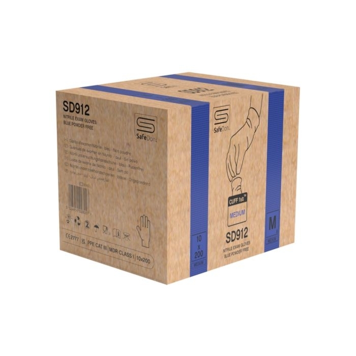 SafeDon SD912 Blue Nitrile Powder Free Exam Gloves