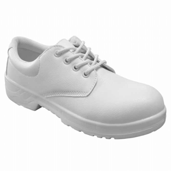 Beaver S2 White Lace-Up Safety Shoe with Steel Toe Cap
