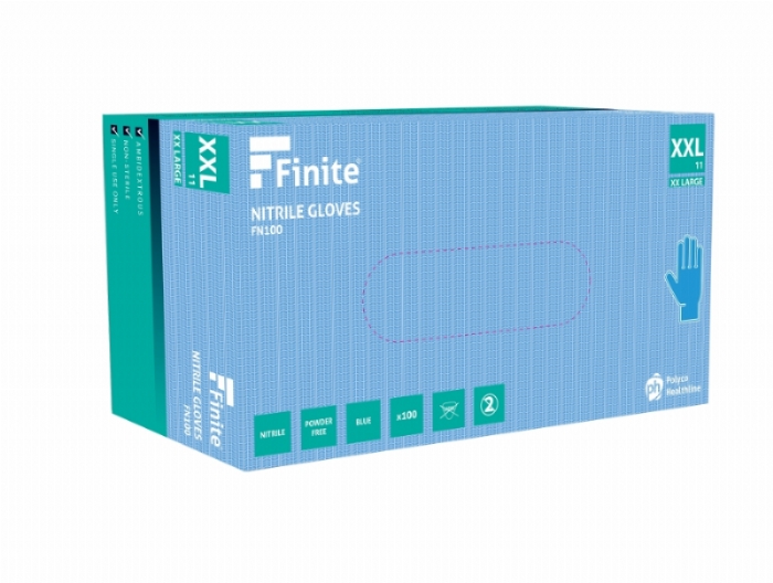 Finite FN100 Blue Nitrile Powder-Free Disposable Gloves