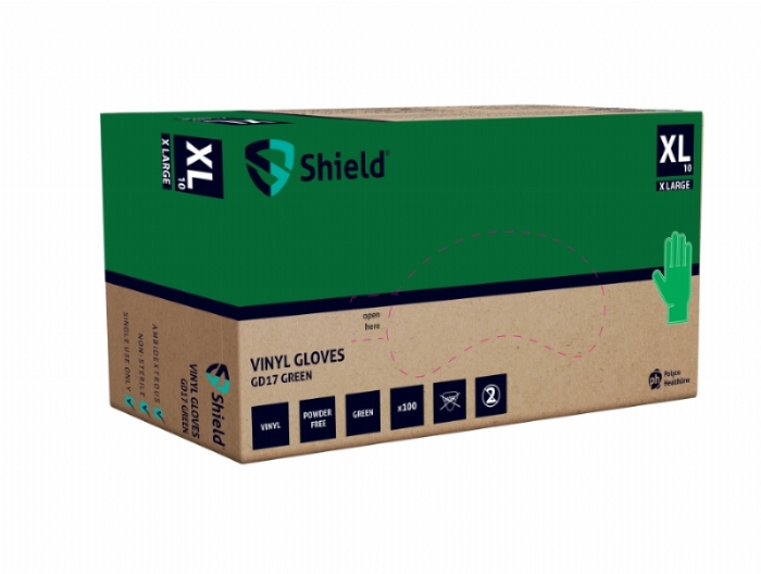 Polyco Healthline GD17 Powder-Free Disposable Vinyl Gloves – Green, Red & Yellow Latex-Free Hygiene Gloves