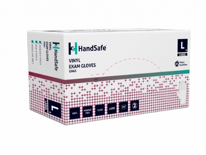 Polyco Healthline GN65 Hand Safe Powder-Free Vinyl Disposable Gloves – Latex Free Hygiene PPE
