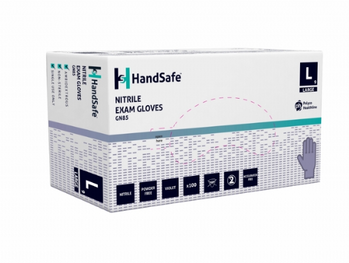 Polyco Healthline HandSafe GN90 Blue Nitrile Powder-Free Exam Gloves – Latex Free Medical PPE