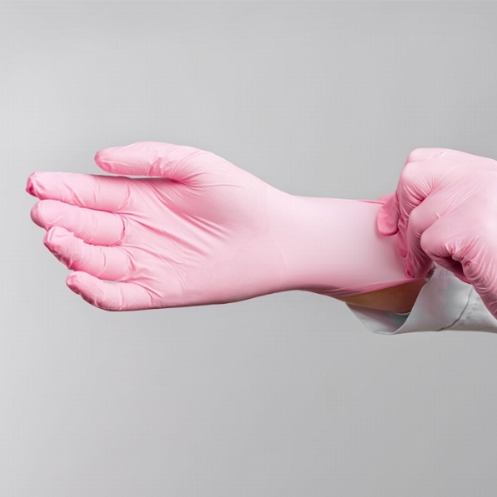 NU104 Nutouch Pink Nitrile Powder-Free Disposable Gloves – Latex Free Medical & Industrial PPE