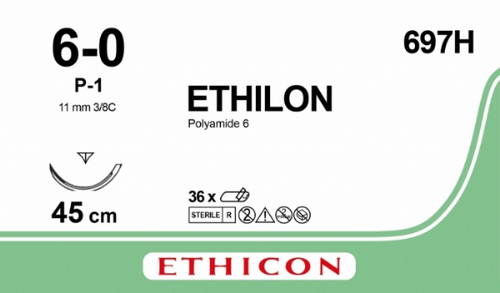 ETHILON Nylon Suture<br/>Size: ETHILON<br/>Colour: 6-0<br/>Style: cutting
