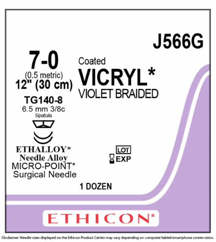 COATED VICRYL (polyglactin 910) Suture<br/>Size: VICRYL<br/>Colour: 7-0<br/>Style: cutting