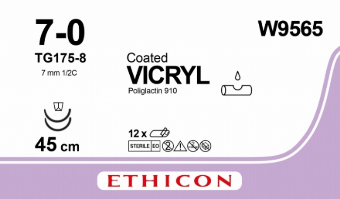 COATED VICRYL (polyglactin 910) Suture<br/>Size: VICRYL<br/>Colour: 7-0<br/>Style: cutting