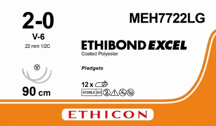ETHIBOND EXCEL® Polyester Suture<br/>Size: ETHIBOND EXCEL<br/>Colour: 2-0<br/>Style: non cutting