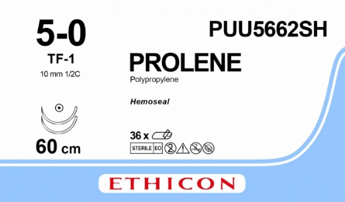 PROLENE Polypropylene Suture with HEMOSEAL Technology<br/>Size: PROLENE<br/>Colour: 5-0<br/>Style: non cutting