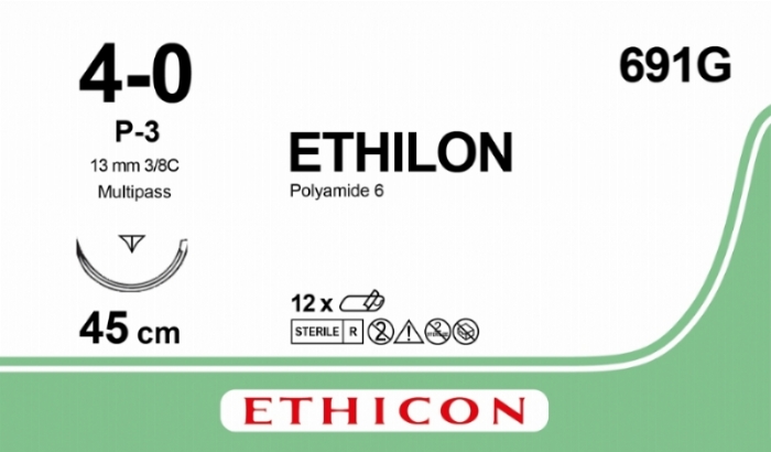 ETHILON Nylon Suture<br/>Size: ETHILON<br/>Colour: 4-0<br/>Style: cutting